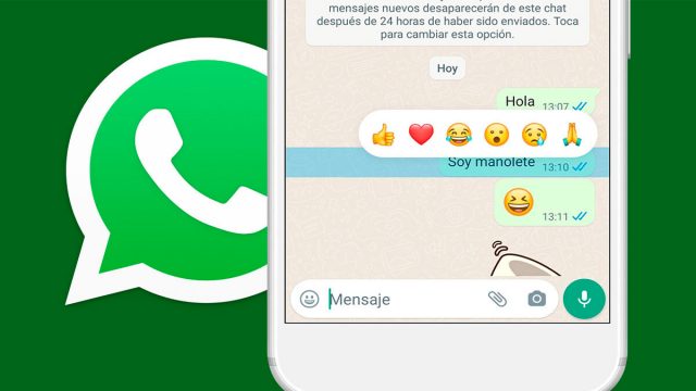 Reacciones con emojis en WhatsApp